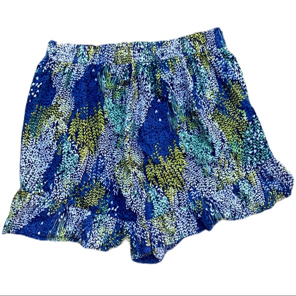 BCBGMAXAZRIA Blue Green Combo Floral Shorts NWT - Picture 4 of 6